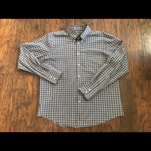 xl blue grey plaid Ben Sherman button down
